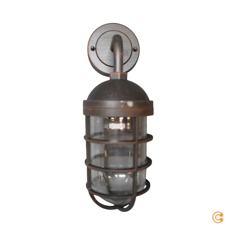 B-Ware Wandleuchte Außenwandlampe Leuchte Gero Metall Glaslampenschirm E27 LED IP44