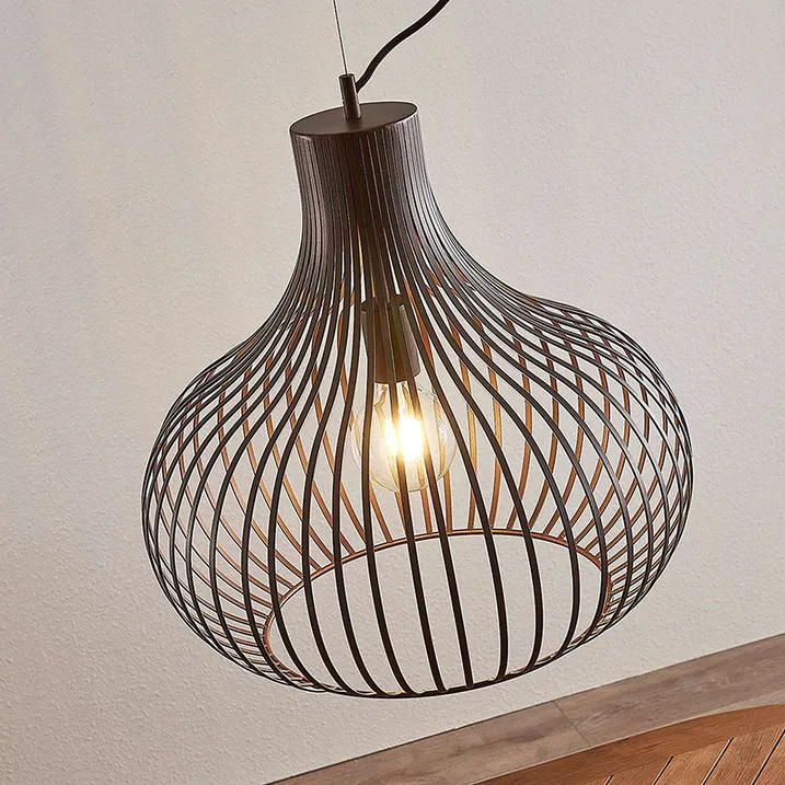 B-Ware Lindby Frances Hängeleuchte Hängeleuchte Lampe Leuchte braun 1-fl. Ø 48 cm 117