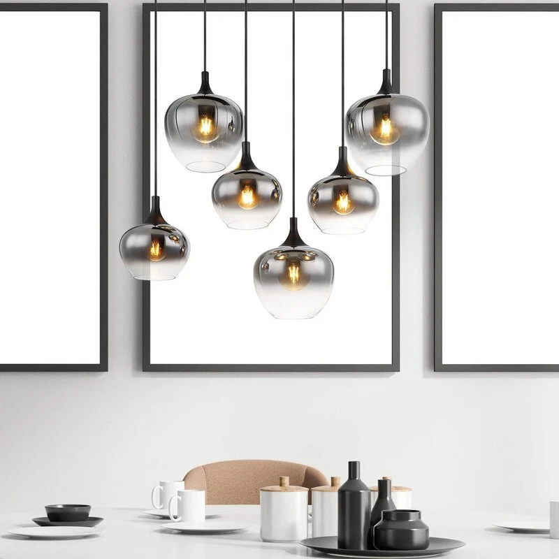 B-Ware Globo Hängelampe Pendelleuchte Maxy Glas rauchgrau Beleuchtung Länge 86 cm