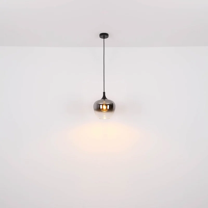 B-Ware Globo Hängelampe Pendelleuchte Maxy Glas rauchgrau Beleuchtung Länge 86 cm