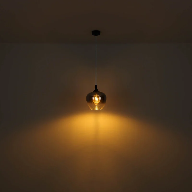 B-Ware Globo Hängelampe Pendelleuchte Maxy Glas rauchgrau Beleuchtung Länge 86 cm