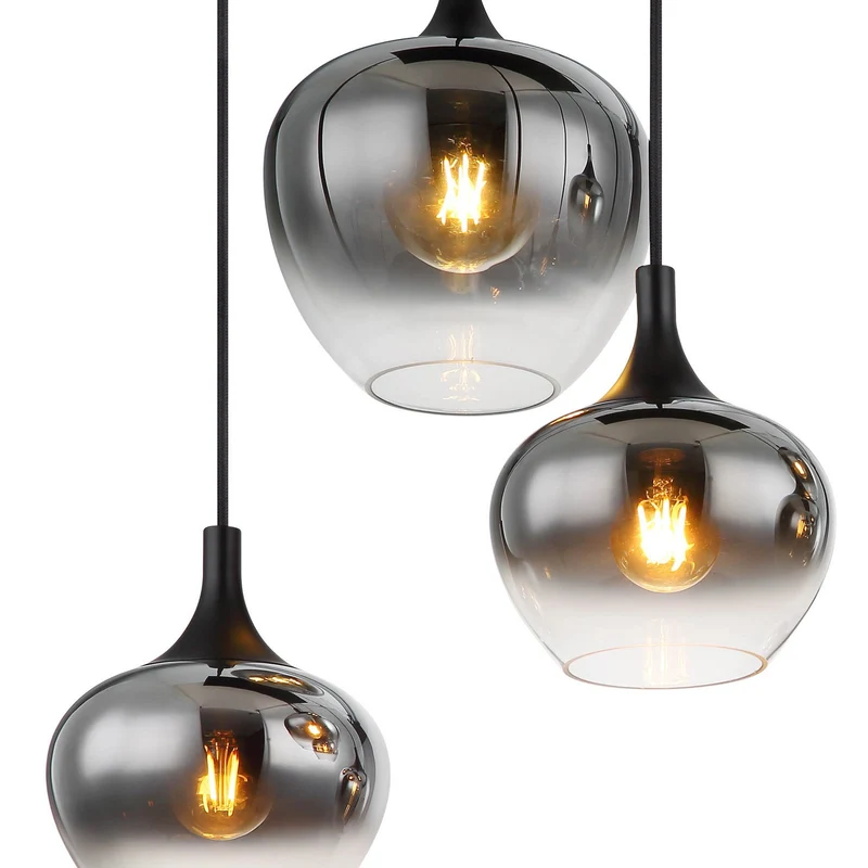 B-Ware Globo Hängelampe Pendelleuchte Maxy Glas rauchgrau Beleuchtung Länge 86 cm