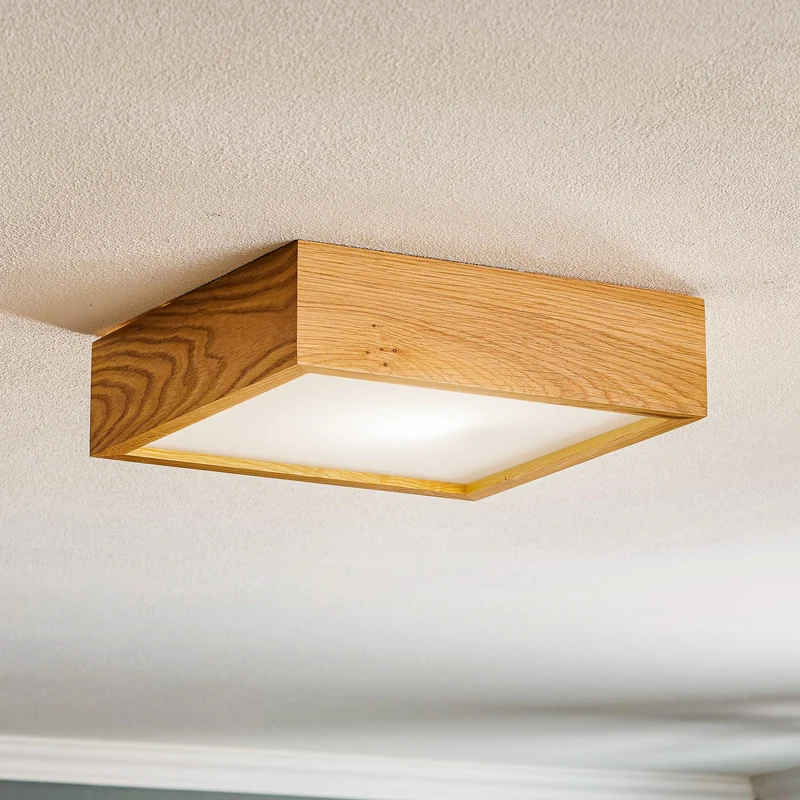 B-Ware Envostar Kerio Deckenlampe 27,5x27,5cm Deckenleuchte Lampe Leuchte E27 eiche 622