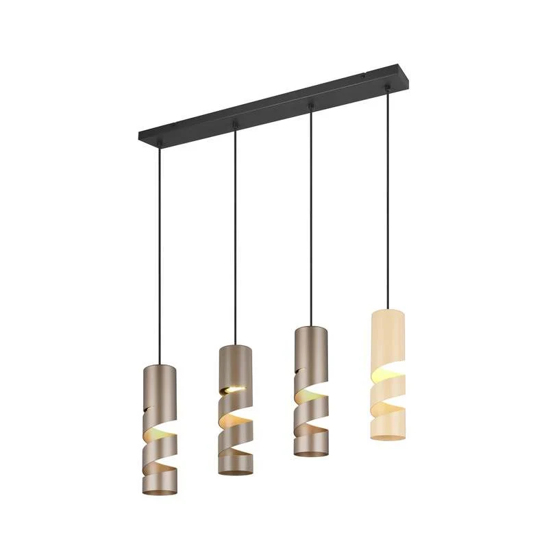 B-Ware Trio Lighting Hängeleuchte Pendelleuchte Stream Multicolor Metall L80cm 4-flg