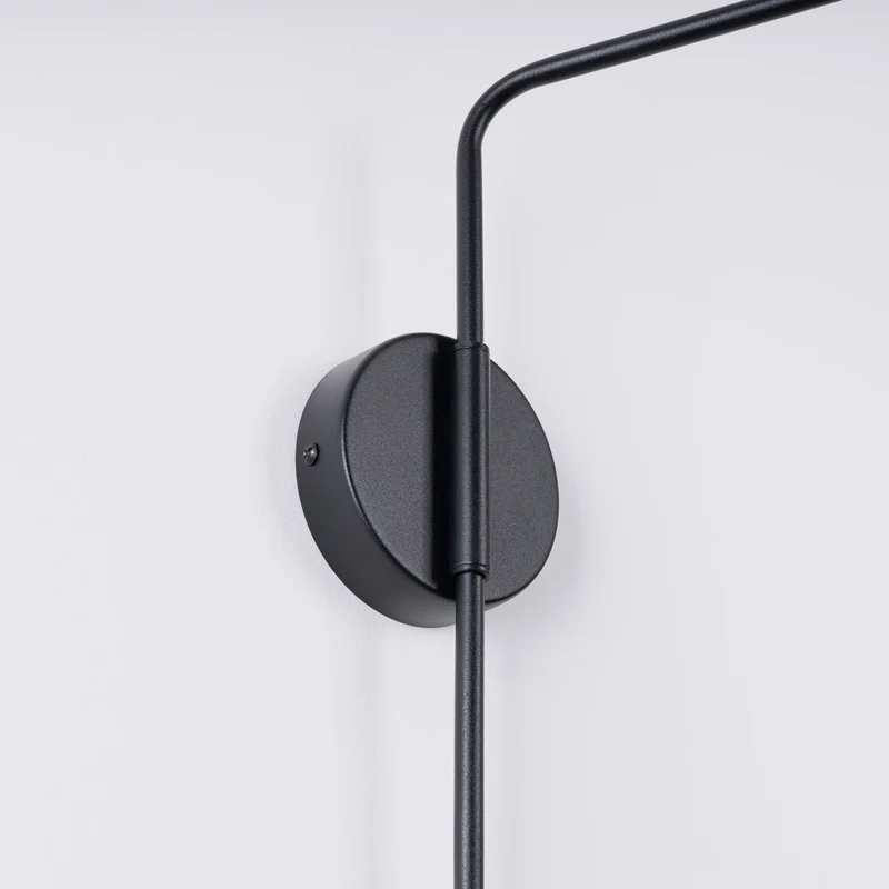 B-Ware SOLLUX Wandleuchte Wandlampe LYS schwarz Metall Stecker Skandinavisches Design