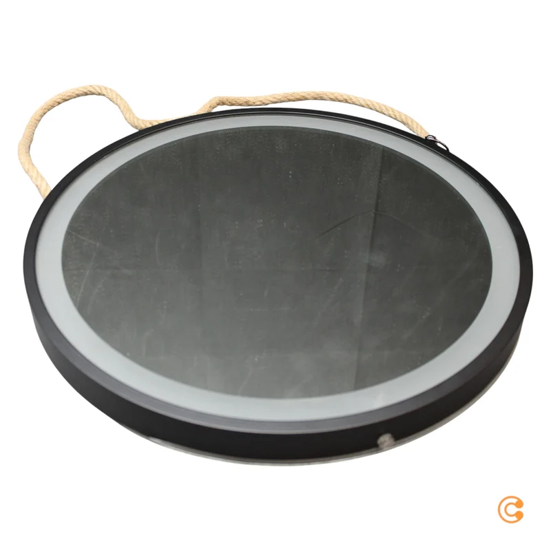 B-Ware Paul Neuhaus Wandspiegel Spiegel LED Vidro Powerbank schwarz hängend Glas Metall
