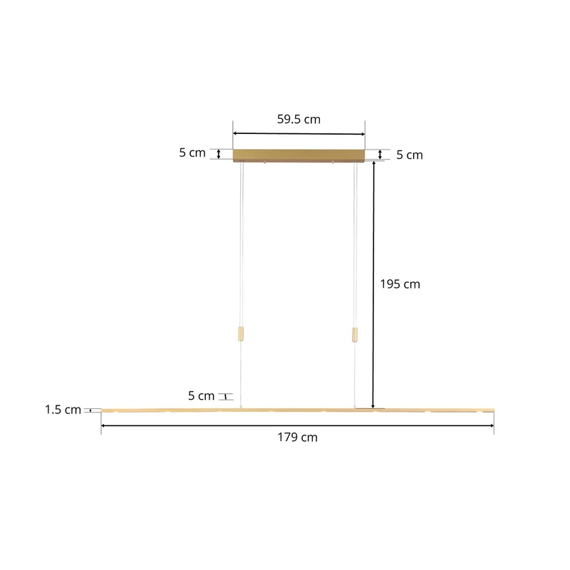 B-Ware Rothfels LED-Pendelleuchte Pendelleuchte Lampe Leuchte Licht IP20 Tolu messin991
