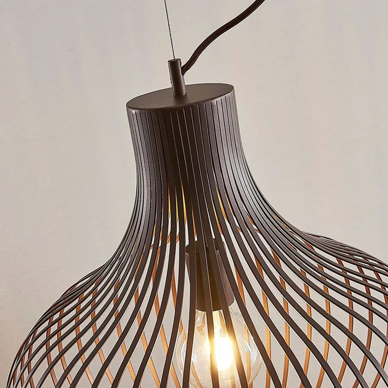 B-Ware Lindby Frances Hängeleuchte Hängeleuchte Lampe Leuchte braun 1-fl. Ø 48 cm E27