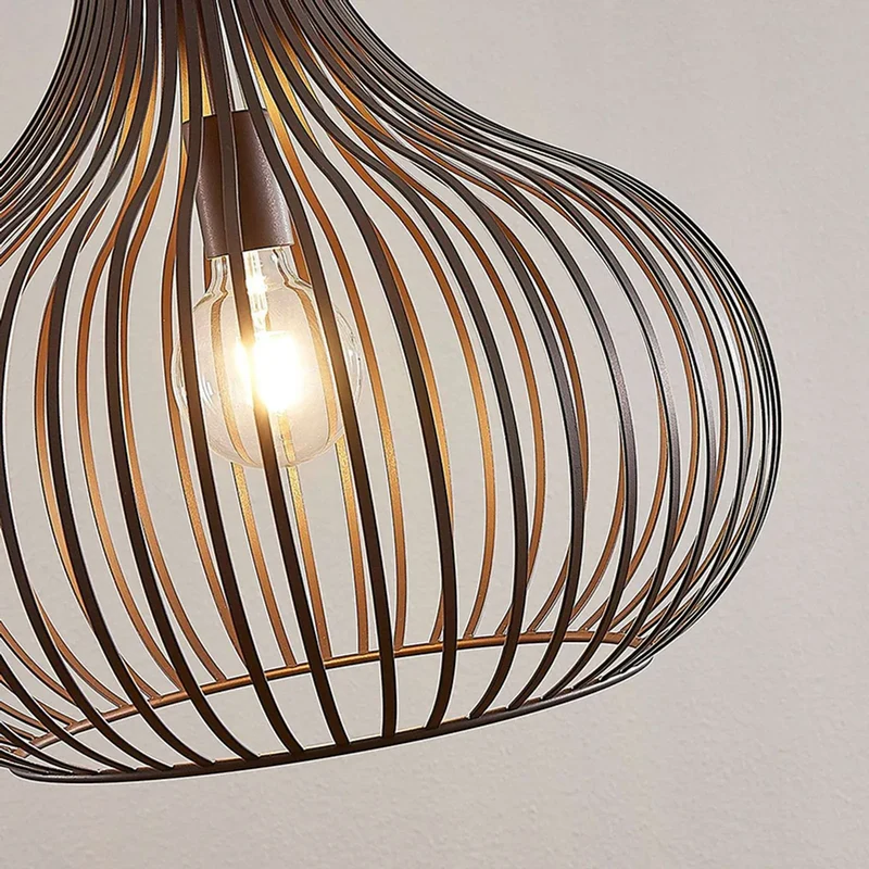 B-Ware Lindby Frances Hängeleuchte Hängeleuchte Lampe Leuchte braun 1-fl. Ø 48 cm E27
