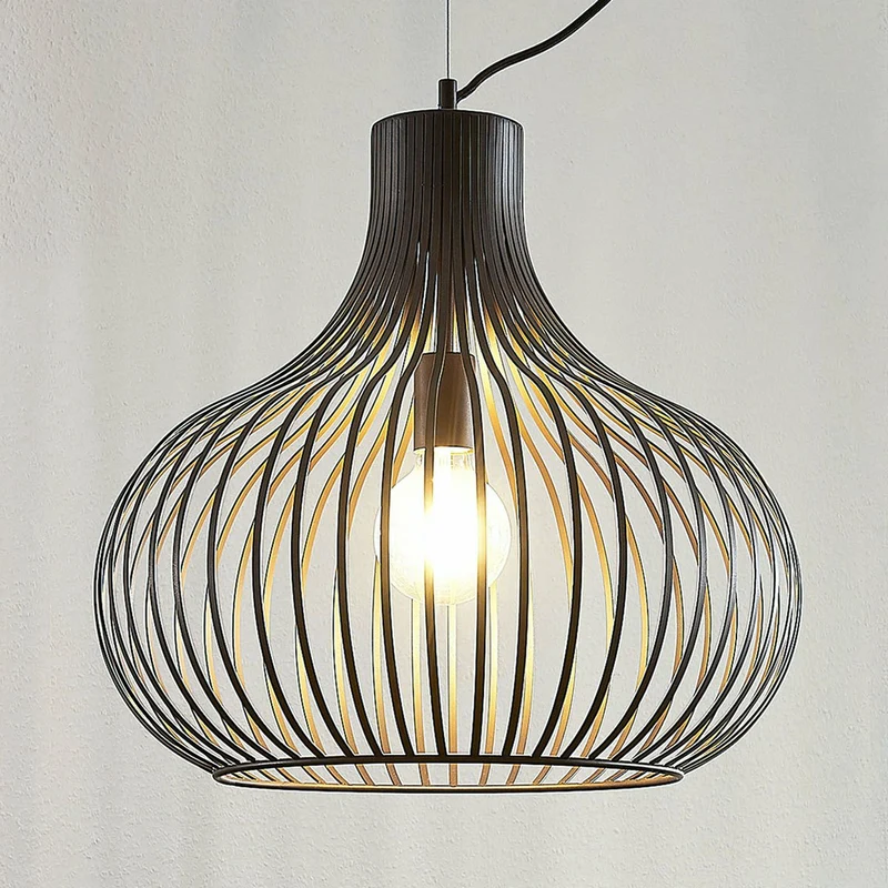 B-Ware Lindby Frances Hängeleuchte Hängeleuchte Lampe Leuchte braun 1-fl. Ø 48 cm E27