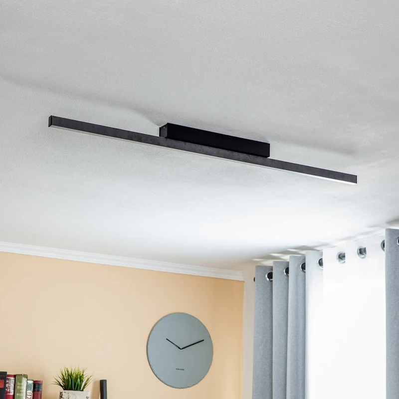 B-Ware Quitani LED-Deckenleuchte Lampe Zino Schiefer Leuchte grau dimmbar Aluminium