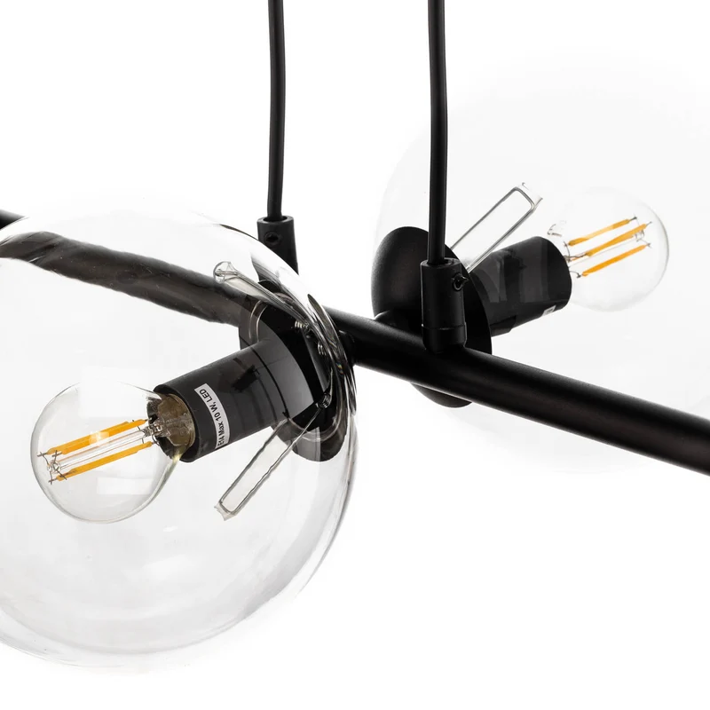 B-Ware EMIBIG LIGHTING Hängeleuchte Glassy Hängelampe 6-flammig schwarz klar Glas 11270