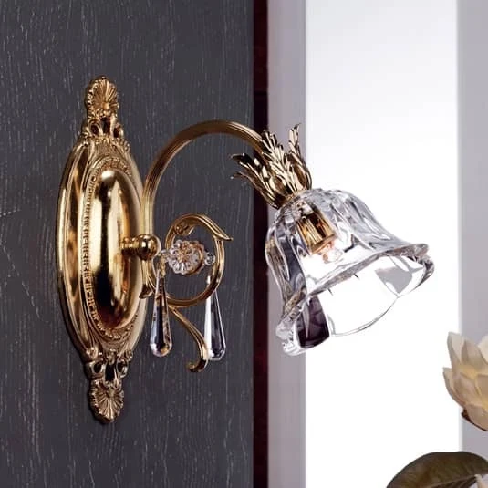B-Ware Orion Wandleuchte Kaisa Wandlampe Wandlicht Leuchte 24 Karat vergoldet 1-flammig