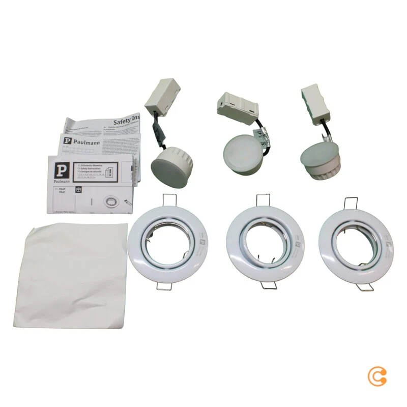 B-Ware Paulmann LED Einbauspot Deckenspot Spot Set 3er weiß Metall dimmbar Warmweiß