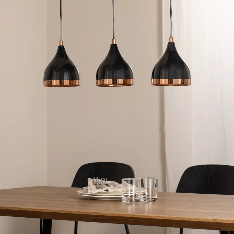B-Ware Opviq Hängeleuchte Pendelleuchte Yildo Metall schwarz kupfer Wohnzimmer E27 LED