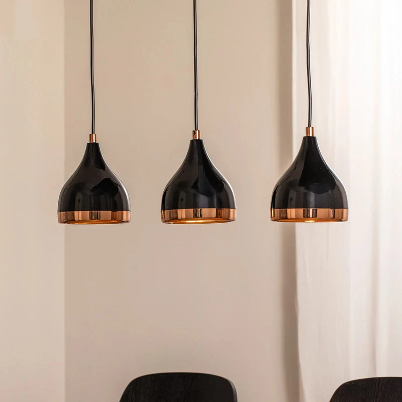 B-Ware Opviq Hängeleuchte Pendelleuchte Yildo Metall schwarz kupfer Wohnzimmer E27 LED