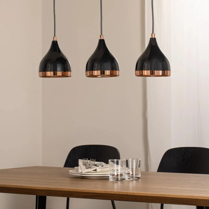 B-Ware Opviq Hängeleuchte Pendelleuchte Yildo Metall schwarz kupfer Wohnzimmer E27 LED