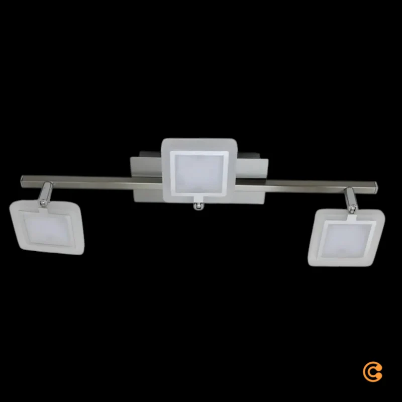 B-Ware Evelina Deckenstrahler Wandlampe LED Leuchte Badezimmer Flur Glas Satin Nickel