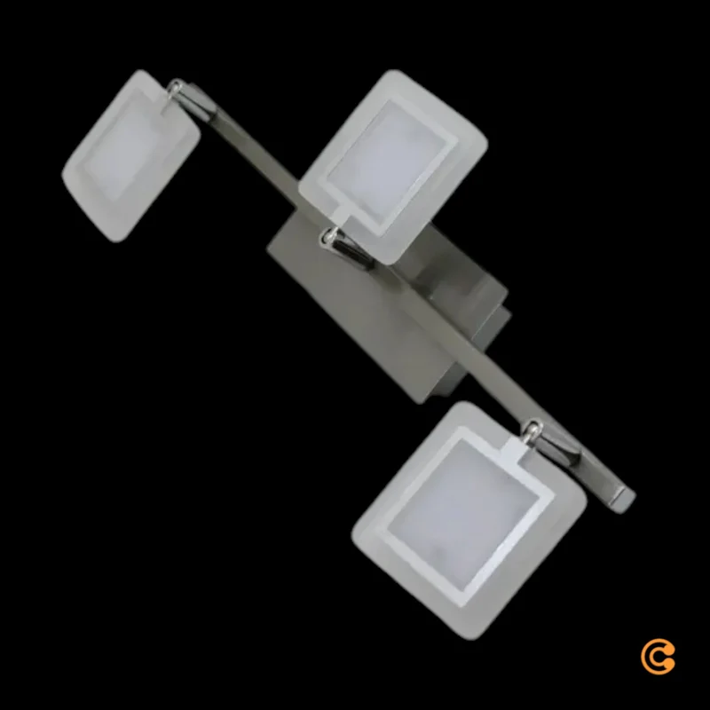 B-Ware Evelina Deckenstrahler Wandlampe LED Leuchte Badezimmer Flur Glas Satin Nickel
