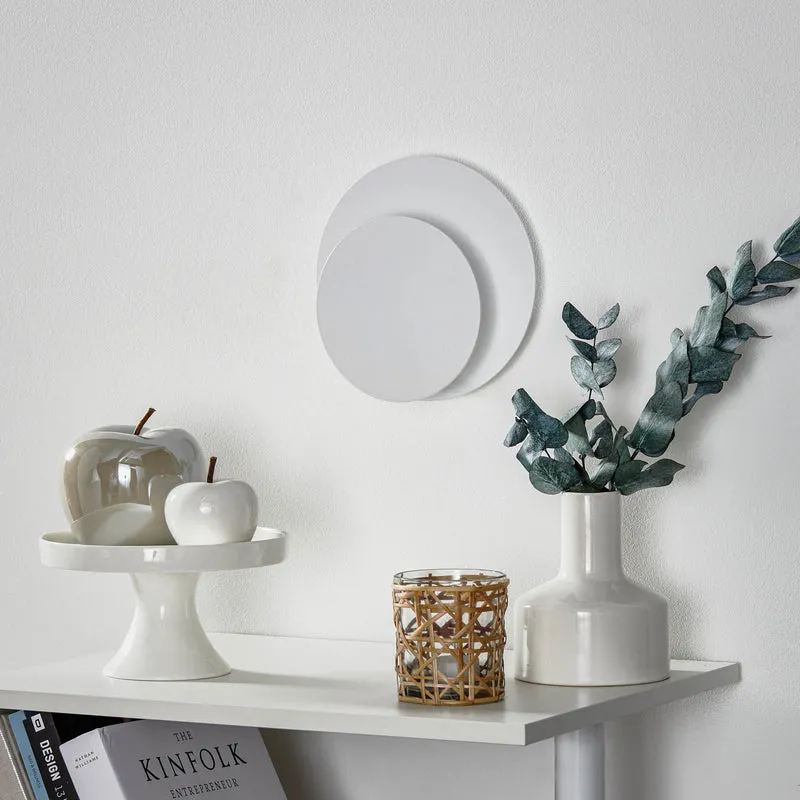 B-Ware Wandleuchte Wandlampe Circle Leuchte Lampe rund Form weiß Stahl Innenbeleuchtung