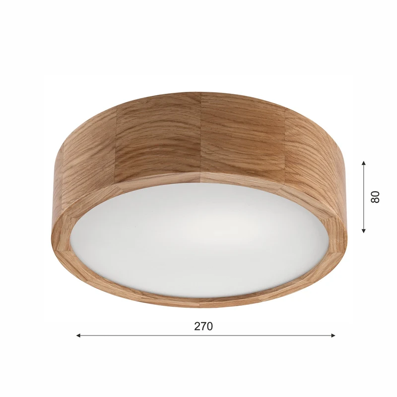 B-Ware Envostar Deckenleuchte Lampe Caspian Ø 27 cm IP54 eiche