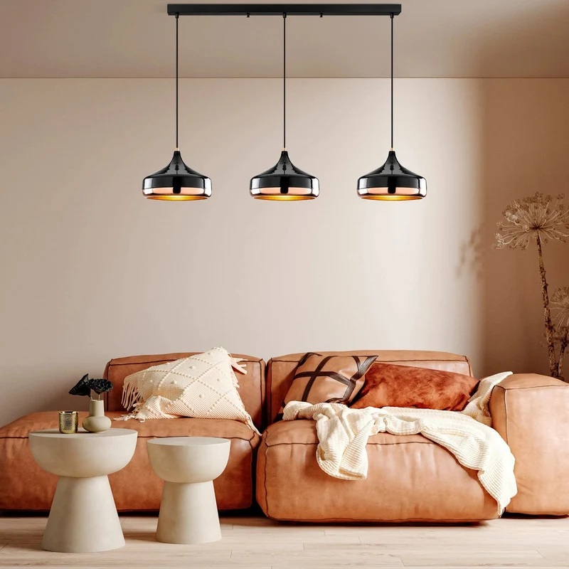 B-Ware Opviq Hängeleuchte Pendelleuchte Yildo schwarz Metall 146 cm SIEHE TEXT/FOTO