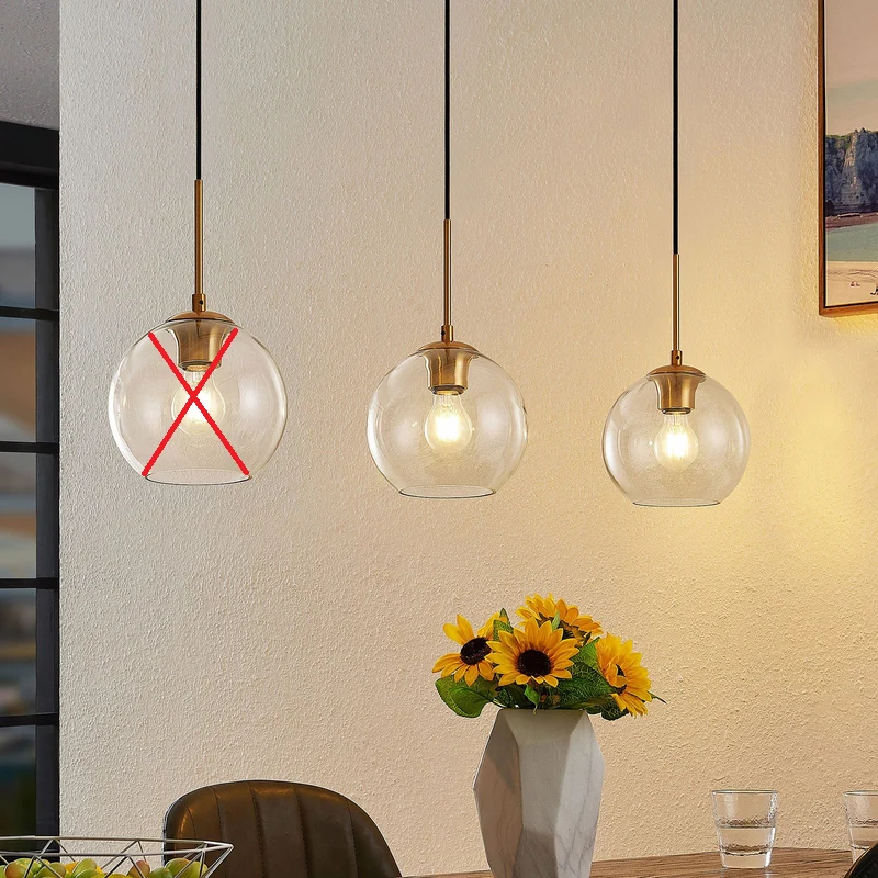 B-Ware Lindby Hängeleuchte Pendelleuchte Grady messing Glas LED 110 cm SIEHE TEXT/FOTO