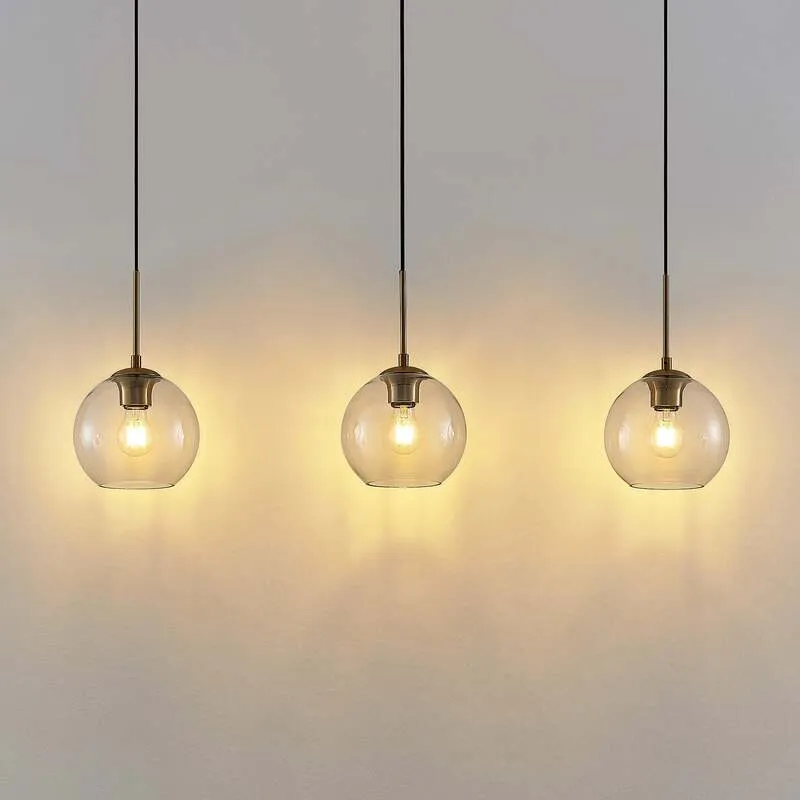 B-Ware Lindby Hängeleuchte Pendelleuchte Grady messing Glas LED 110 cm SIEHE TEXT/FOTO