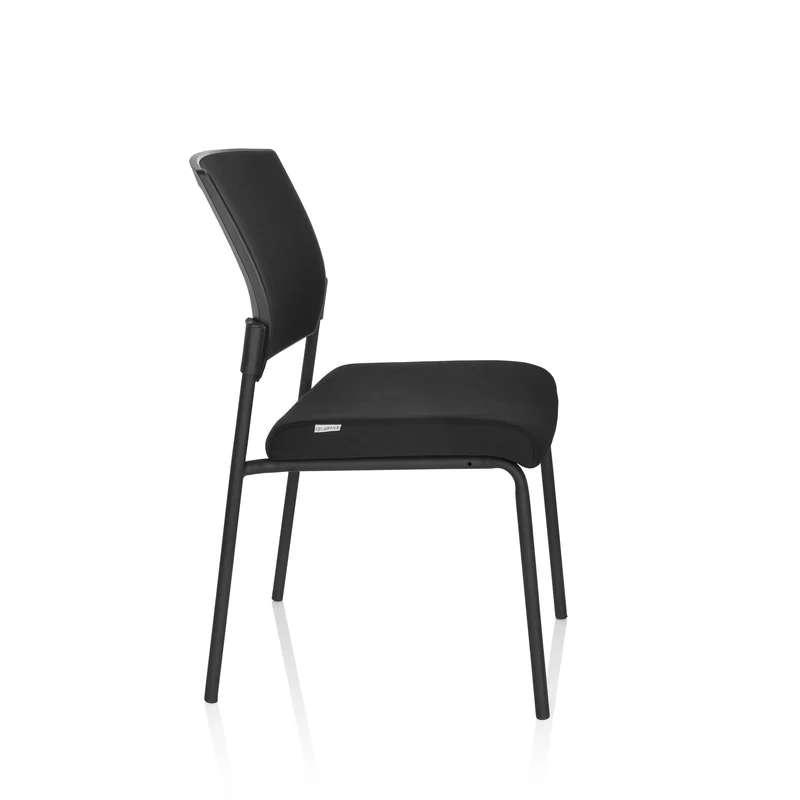 B-Ware hjh OFFICE Besucherstuhl Konferenzstuhl Stuhl schwarz Stoff stapelbar 180kg130