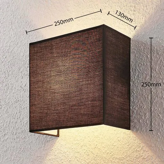 B-Ware Lindby Stoff-Wandleuchte Adea 25 cm quadratisch schwarz Wandleuchte Lampe Leucht