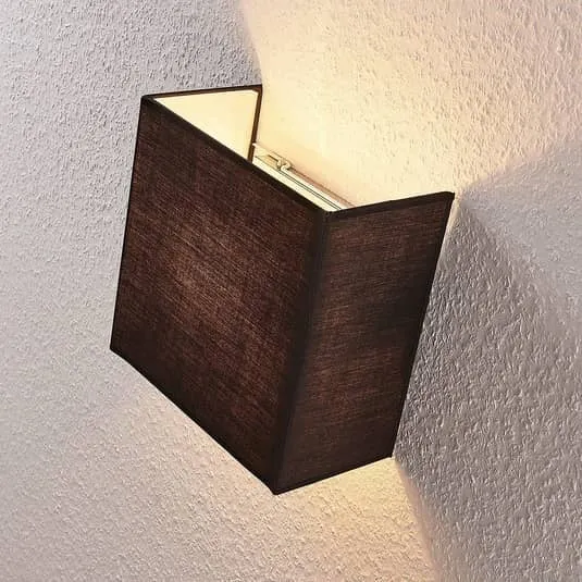 B-Ware Lindby Stoff-Wandleuchte Adea 25 cm quadratisch schwarz Wandleuchte Lampe Leucht