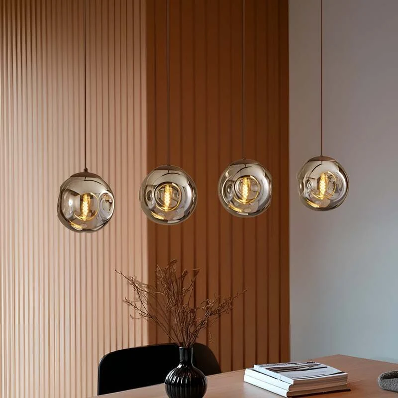 B-Ware Lindby Hängeleuchte Valentina Glas rund smoked Deckenlampe Deckenleuchte Spot550