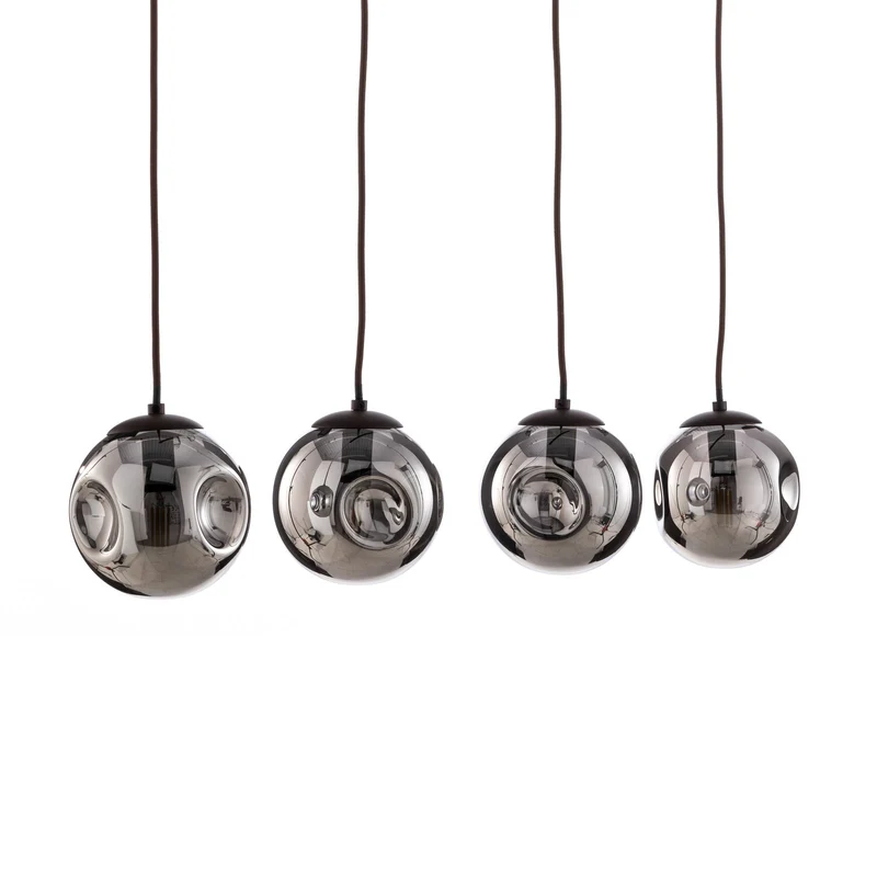 B-Ware Lindby Hängeleuchte Valentina Glas rund smoked Deckenlampe Deckenleuchte Spot550