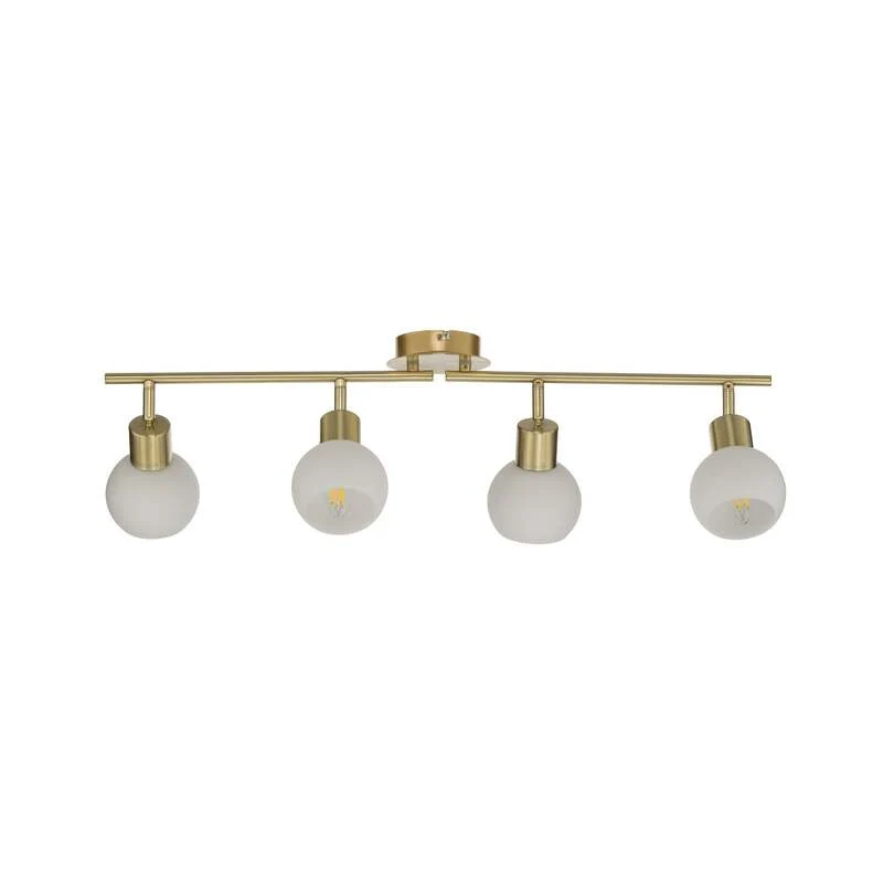 B-Ware Lindby Deckenleuchte Deckenlampe Elaina messing Glas Opalglasschirme 4 flam940
