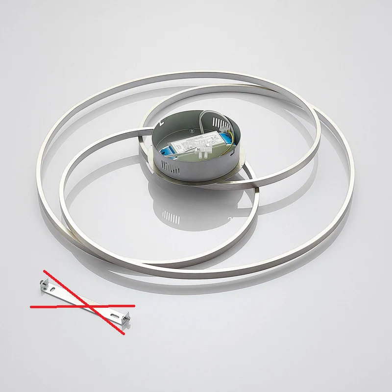C-Ware Lindby Deckenlampe Deckenleuchte LED Joline Nickel Metall rund spiralförmig 60 c