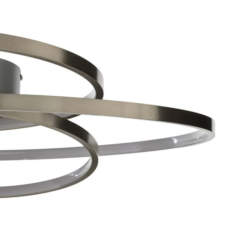 C-Ware Lindby Deckenlampe Deckenleuchte LED Joline Nickel Metall rund spiralförmig 60 c