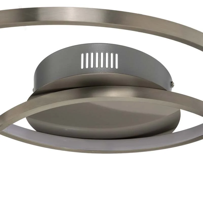 C-Ware Lindby Deckenlampe Deckenleuchte LED Joline Nickel Metall rund spiralförmig 60 c