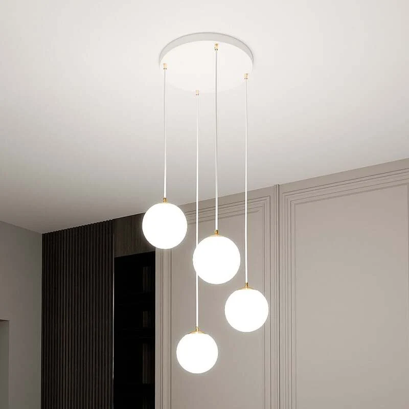 B-Ware Royal Hängeleuchte Pendelleuchte Lampe E14 Glas weiß Leuchte SIEHE TEXT/FOTO