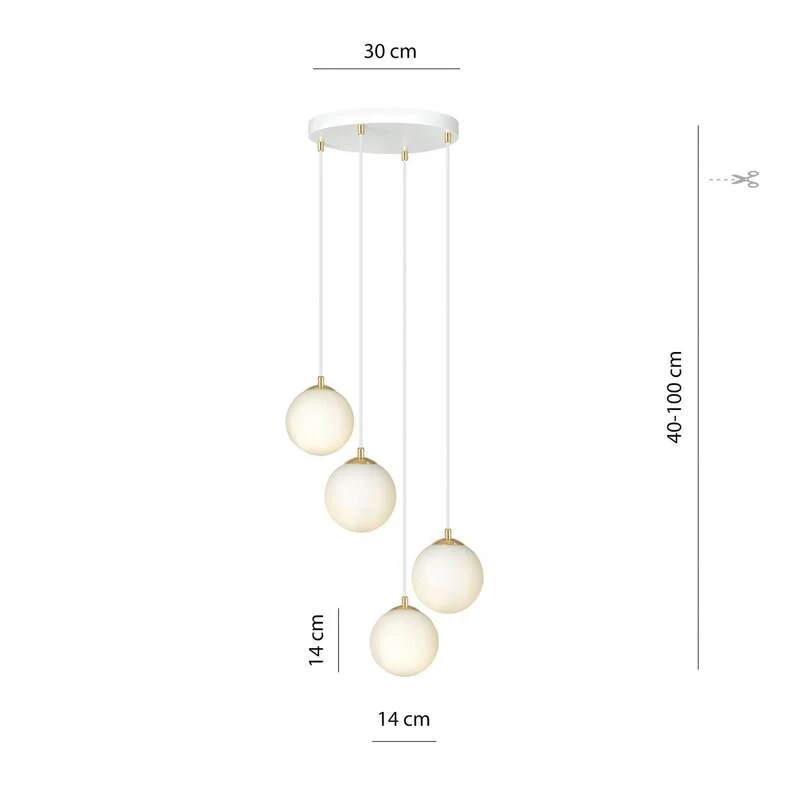 B-Ware Royal Hängeleuchte Pendelleuchte Lampe E14 Glas weiß Leuchte SIEHE TEXT/FOTO