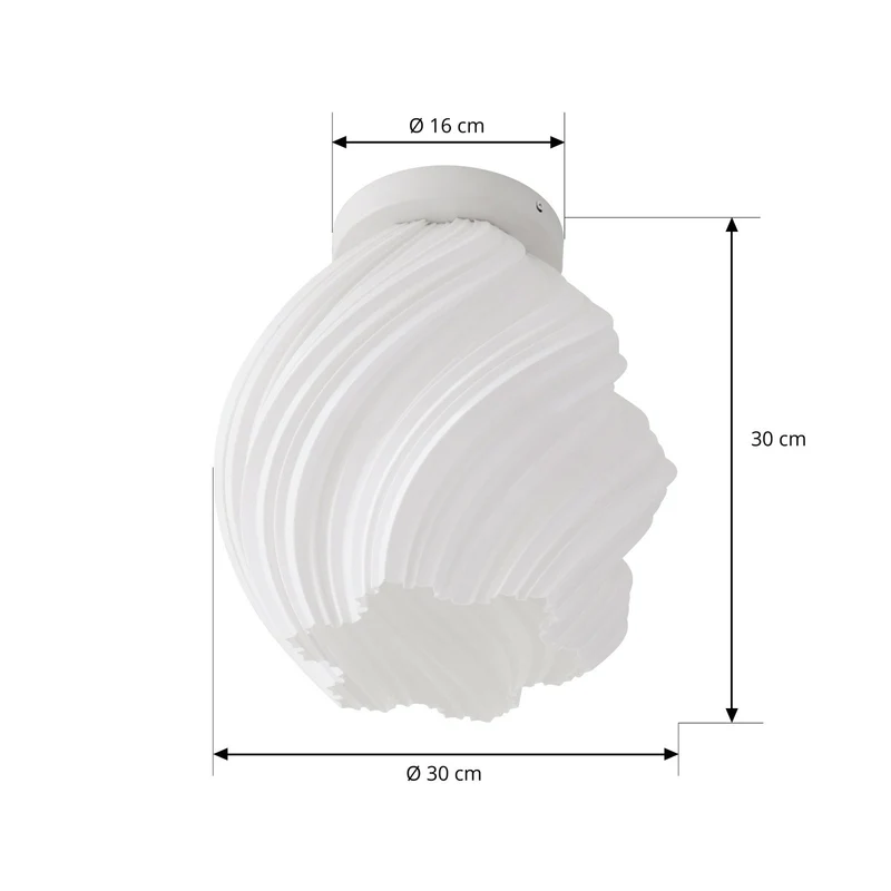 B-Ware Lindby Deckenleuchte Lampe Nuvia weiß 3D Druck Höhe 32 cm Beleuchtung