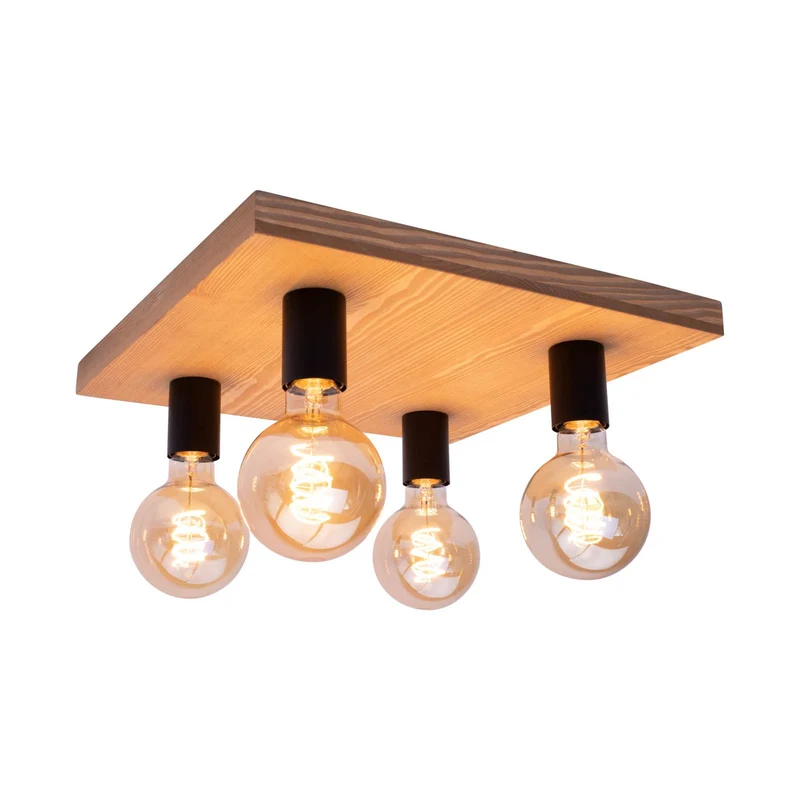 B-Ware Envostar Deckenlampe Lampe Leuchte Lobo Kiefer braun Holz Wohnzimmer SIEHE TEXT