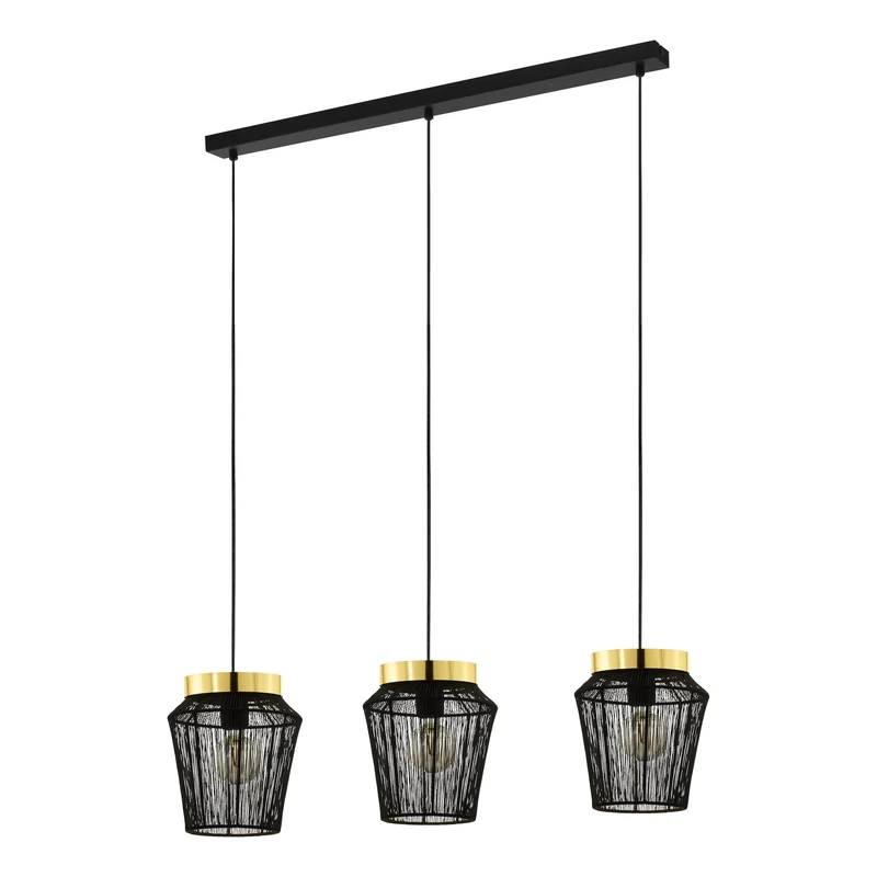 B-Ware Eglo Hängeleuchte Pendelleuchte Escandidos schwarz gold dreiflammig Wohnzimmer