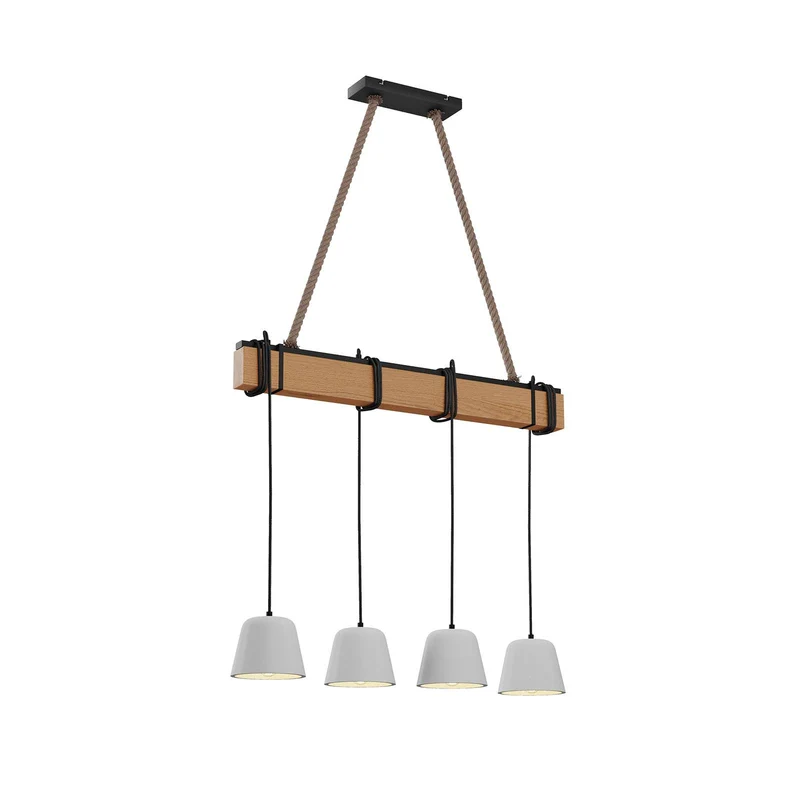 B-Ware Lucande Hängeleuchte Pendelleuchte Holzlampe E14 schwarz eiche 811