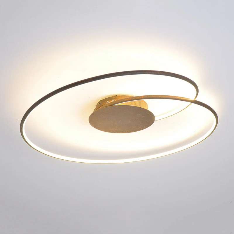B-Ware Lindby Deckenleuchte Deckenlampe LED Joline rostbraun Metall Chrom Lichtlampe
