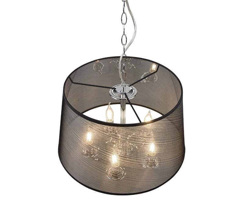 B-Ware Pendelleuchte Hängelampe Pendellampe Lindby Talisha Organza schwarz Lampe Eisen
