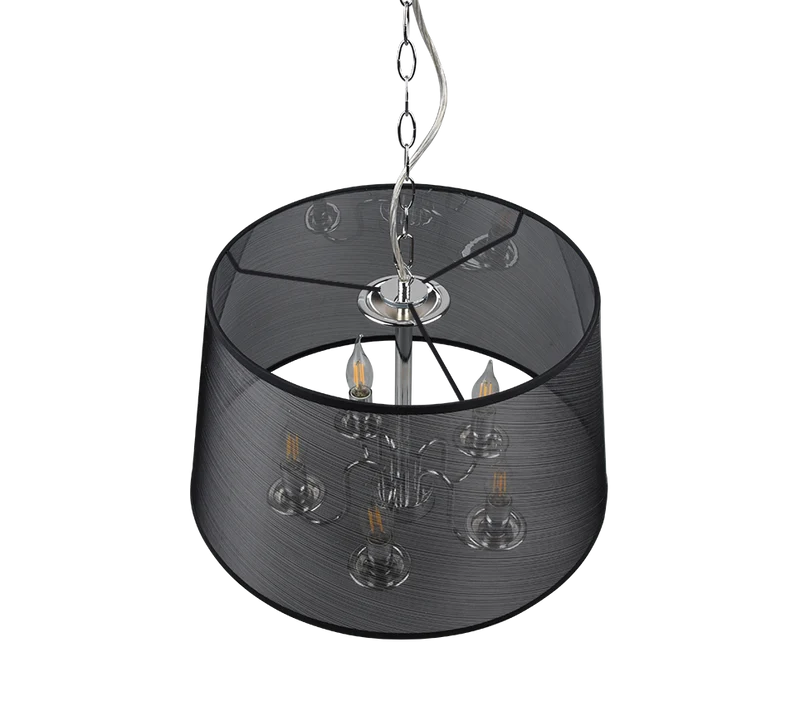 B-Ware Pendelleuchte Hängelampe Pendellampe Lindby Talisha Organza schwarz Lampe Eisen