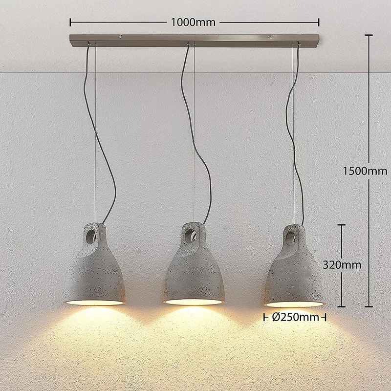 B-Ware Lindby Ibu Pendelleuchte aus Beton Deckenlampe Hängeleuchte Deko-Deckenlampe 630