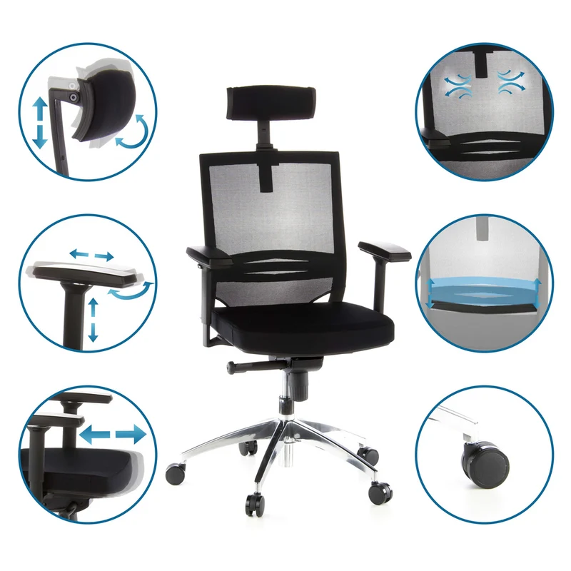 B-Ware hjh OFFICE Bürostuhl Chefsessel Stuhl Drehstuhl schwarz höhenverstellbar584