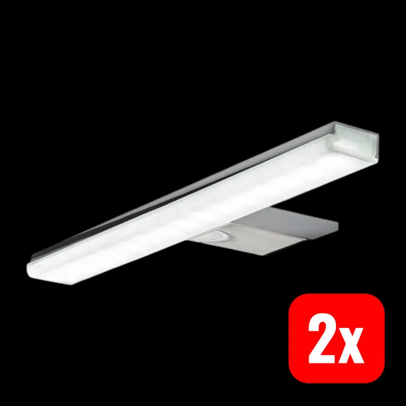 B-Ware Ebir Spiegelleuchte Licht LED chrom Pandora Badezimmerleuchte 20,8 cm 2 STÜCK