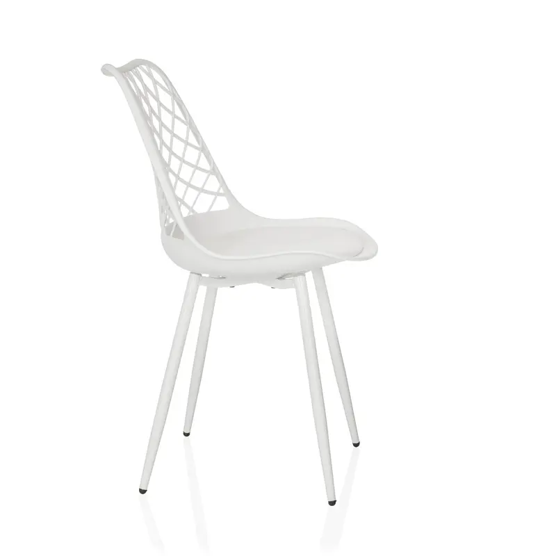 B-Ware hjh LIVING Outdoorstuhl Gartenstuhl Stuhl Esszimmerstuhl Kunststoff Weiß